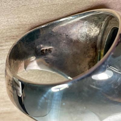 Sterling and Malachite dome ring