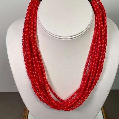 DTR Jay King Coral and Sterling Necklace