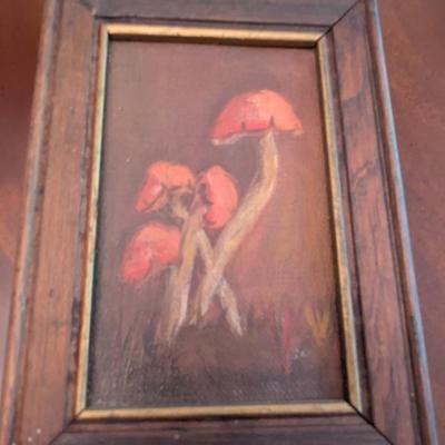 Franco Rispoli & Cooper Floral Arrangements & A Pair Of Mushroom Paintings