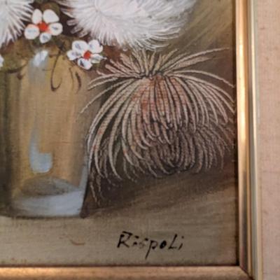 Franco Rispoli & Cooper Floral Arrangements & A Pair Of Mushroom Paintings