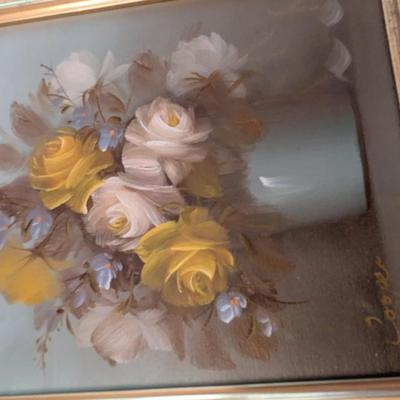 Franco Rispoli & Cooper Floral Arrangements & A Pair Of Mushroom Paintings