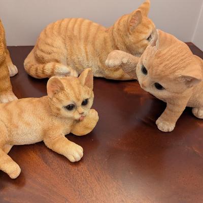 Hand Painted Resin Cat Figures