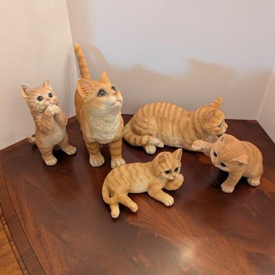 Hand Painted Resin Cat Figures