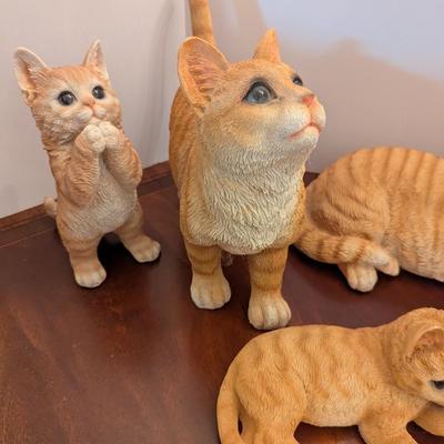 Hand Painted Resin Cat Figures