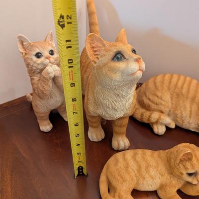 Hand Painted Resin Cat Figures