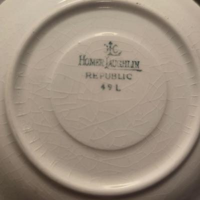 Antique Homer Laughlin Empress Bluebird plate set