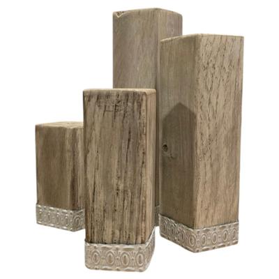 Rustic Reclaimed Wooden Candlesticks