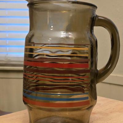 Vintage Amber Glass Pitcher