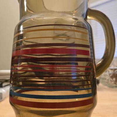 Vintage Amber Glass Pitcher