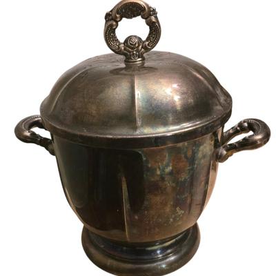 Vintage Orneida Silver Plated Ice Bucket With Insulated Interior And Lid