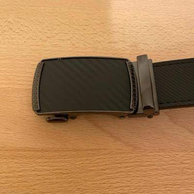 Men's Dress Belt with Carbon Fiber-Style Buckle