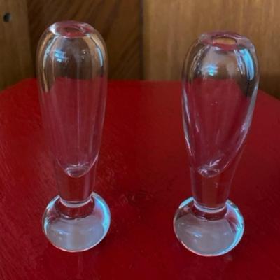 Pair of Elegant Glass Bud Vases