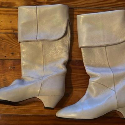 Vintage Italian Leather Boots – Unique Fold-Over Style