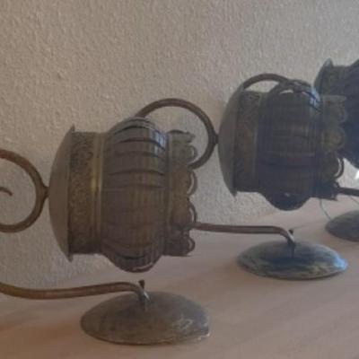 Set of 5 Decorative Metal Portal Lights - Rustic Antique Style Finish