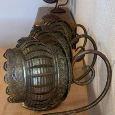 Set of 5 Decorative Metal Portal Lights - Rustic Antique Style Finish