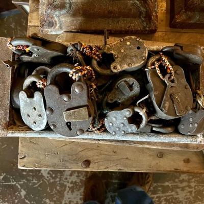 Sale Photo Thumbnail #75: Antique Iron Locks w/Keys