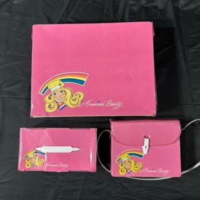 1984 Vintage Tara Toy Co American Beauty Carrying Cases and Purse for Barbie Dolls & Accessories