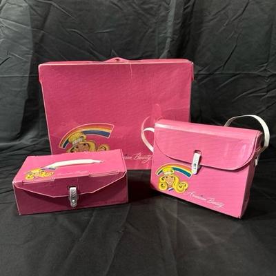 1984 Vintage Tara Toy Co American Beauty Carrying Cases and Purse for Barbie Dolls & Accessories