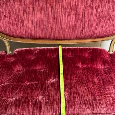 Antique French Louis XVI style Gold Wooden Red Velvet Settee/Sofa