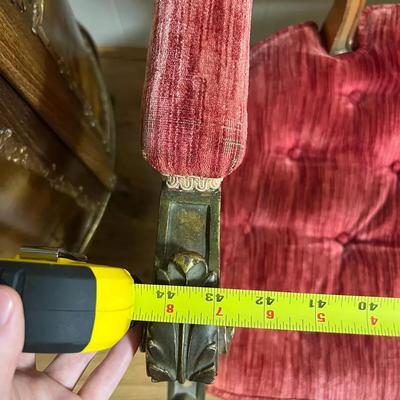 Antique French Louis XVI style Gold Wooden Red Velvet Settee/Sofa