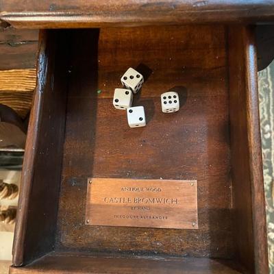 Antique Wood Chess/Backgammon Table - Handcarved Walnut by Theodore Alexander