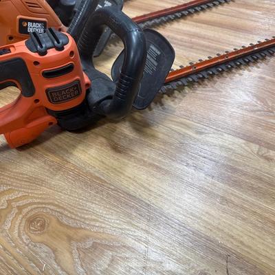 Chain saw and 3 Hedge Trimmers