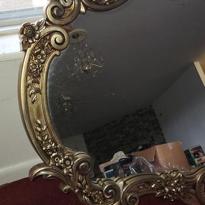 Gold framed mirror