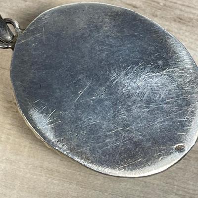 Chunky Sterling and Larimar pendant