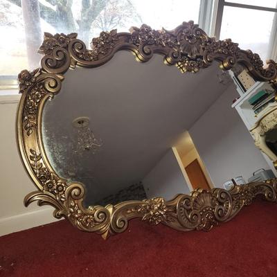 Gold framed mirror