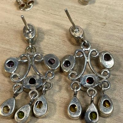 Sterling and gemstone post earrings