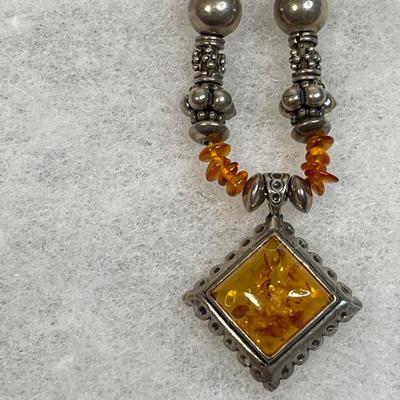 Sterling silver and Amber necklace