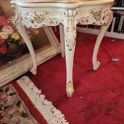 Pair of French provincial end tables.