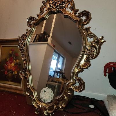 Gold framed mirror