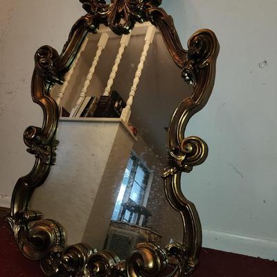 Large gold framed mirror
