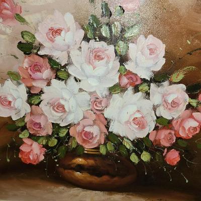 Floral art with pink flowers