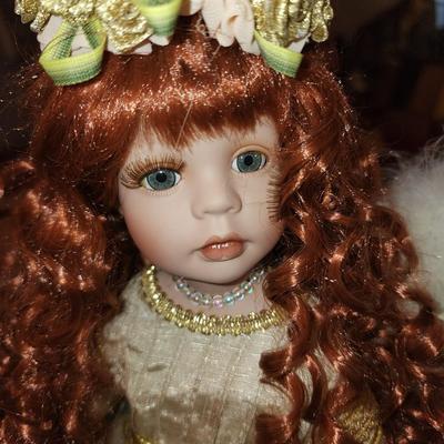 Red headed Victorian style angel doll