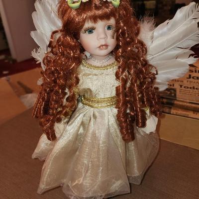 Red headed Victorian style angel doll
