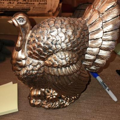 Resin gold tone turkey