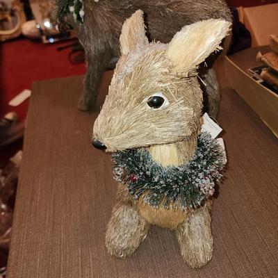 Pair of deer holiday decor