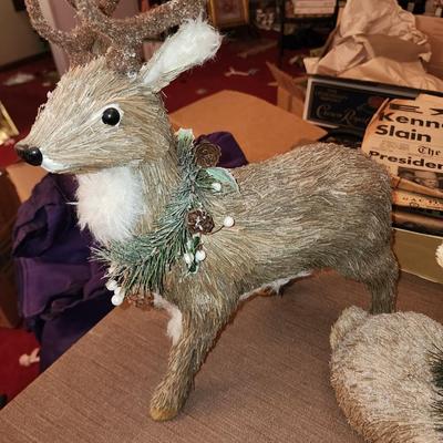 Pair of deer holiday decor