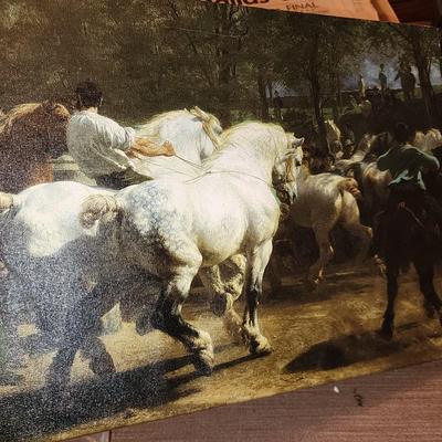 Canvas horse picture.