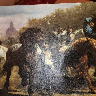 Canvas horse picture.