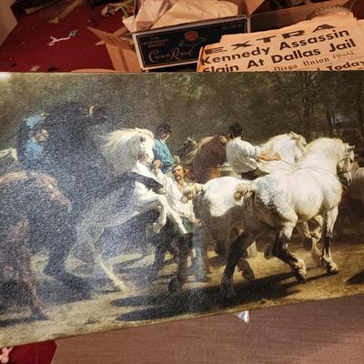Canvas horse picture.