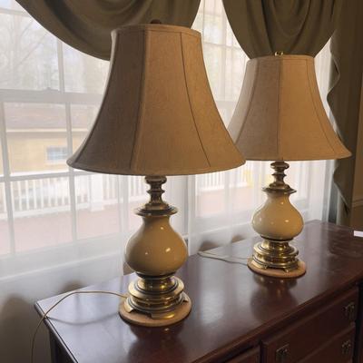 Matching Brass Lamps w/ Cream Features (LR-DZ)