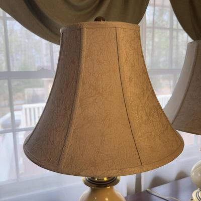 Matching Brass Lamps w/ Cream Features (LR-DZ)