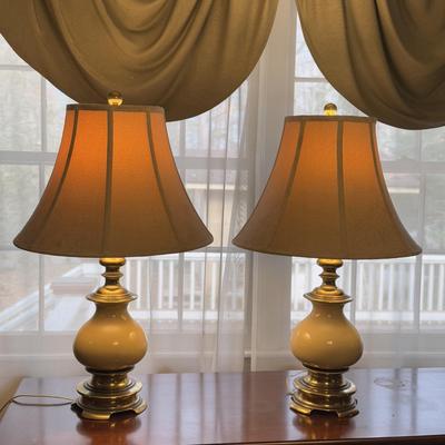 Matching Brass Lamps w/ Cream Features (LR-DZ)
