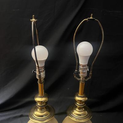 Matching Brass Lamps w/ Cream Features (LR-DZ)