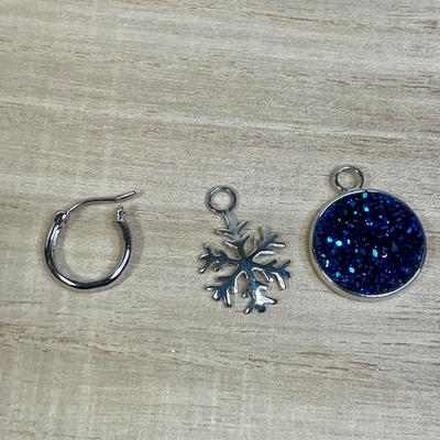 Convertible Sterling Silver and Drusy earrings