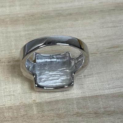 Sterling silver created opal ring
