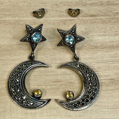 Sterling gemstone post earrings